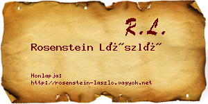Rosenstein László névjegykártya